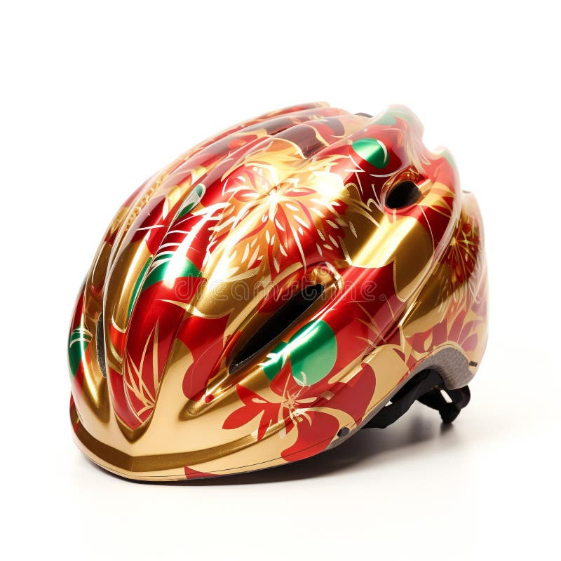 Cască de bicicletă pe fond alb vector illustration