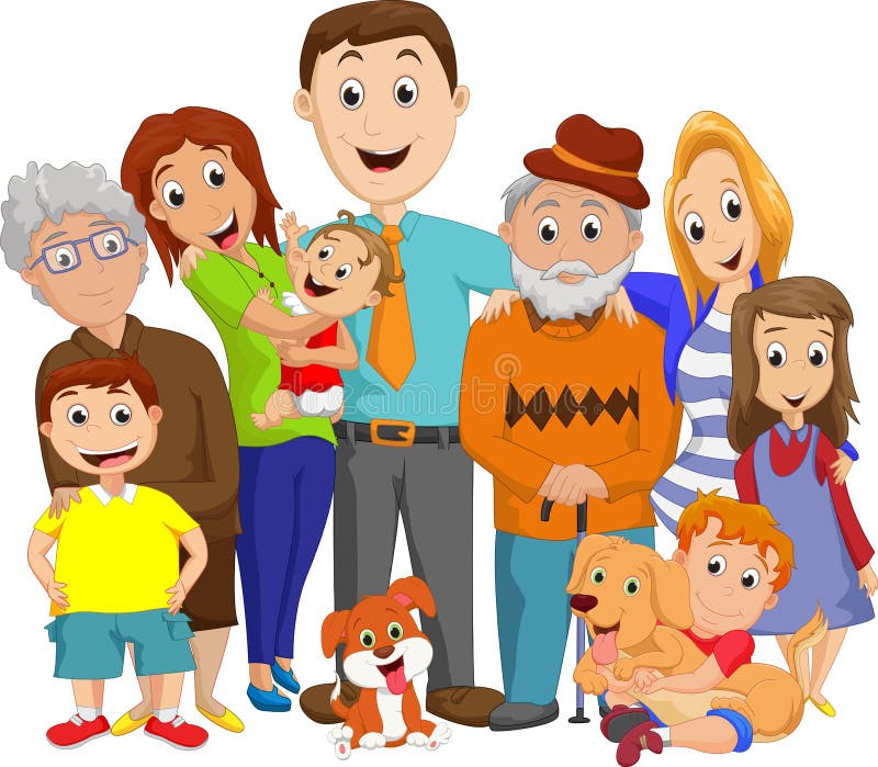 Illustration of a Big Family Portrait Stock Vector - Illustration of ...