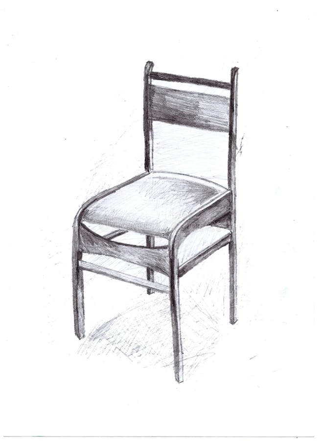 Wooden Chair Black With A Fabric Seat Stock Illustration - Illustration ...