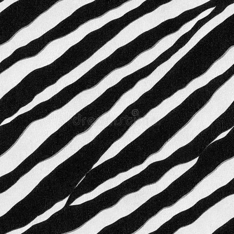 Illustration of Black and White Zebra Abstract Seamless Pattern Tile