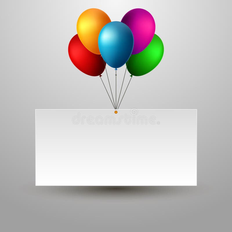 Blank Holiday Birthday Banner with Balloons. royalty free illustration Blank Holiday Birthday Banner with Balloons. royalty free illustration