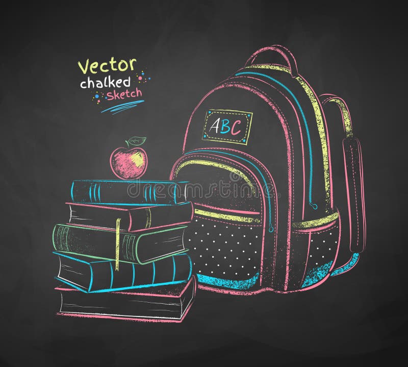 School Bag Outline, Vector Illustrations Stock Vector - Illustration of  isolated, baggage: 121383381