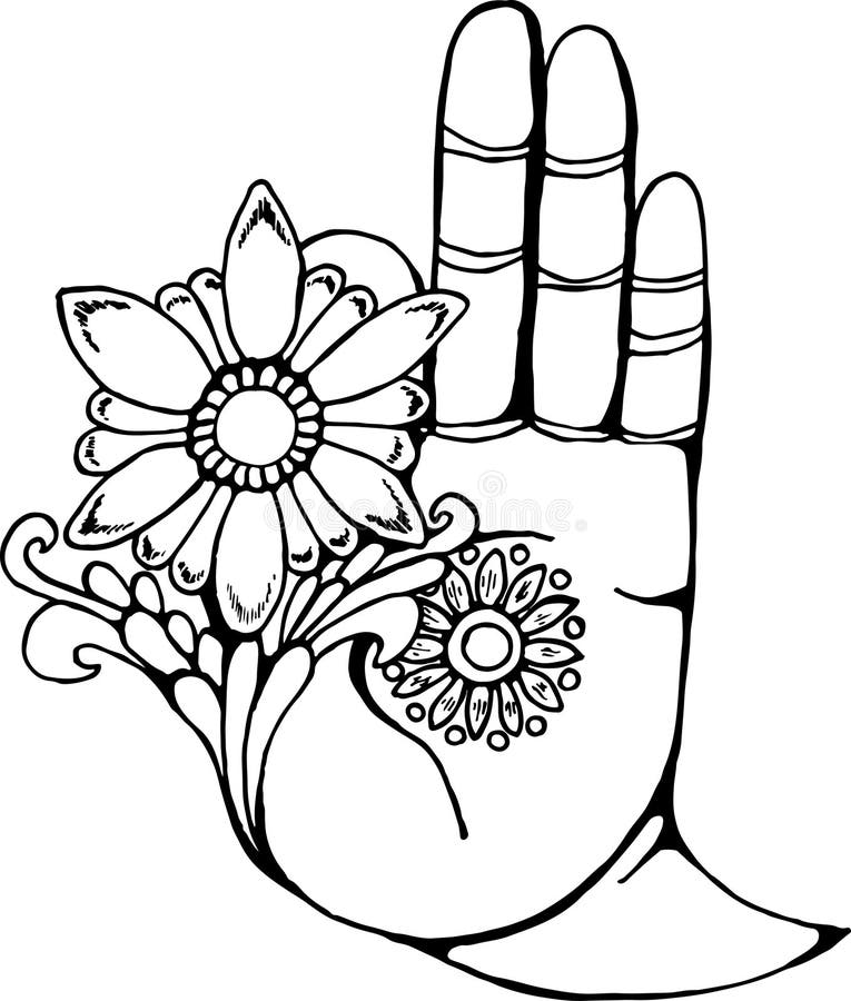 Buddha Hand Holding a Lotus Set Stock Vector - Illustration of people ...