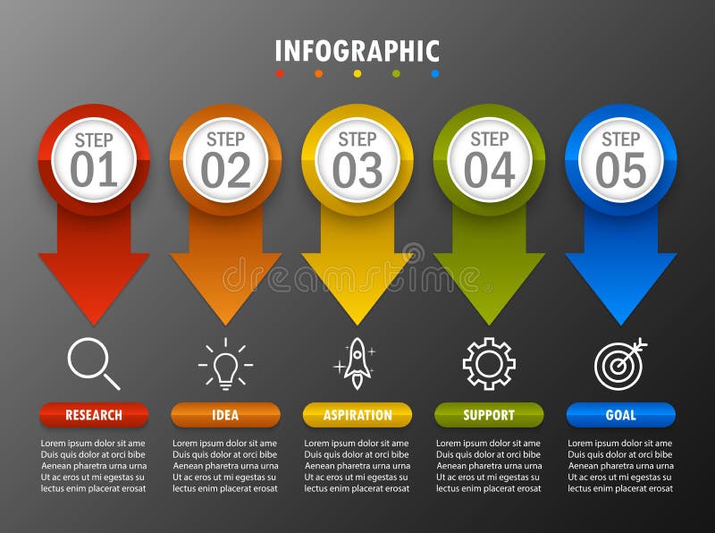Business Infographic modern five step stock illustration