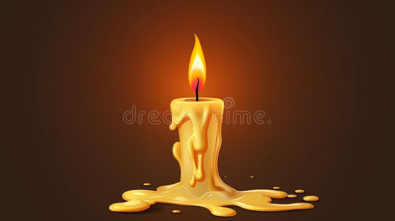 Burning Candle Dripping Or Flowing Wax Realistic Stock Illustration -  Download Image Now - Candle, Melting, Burning - iStock