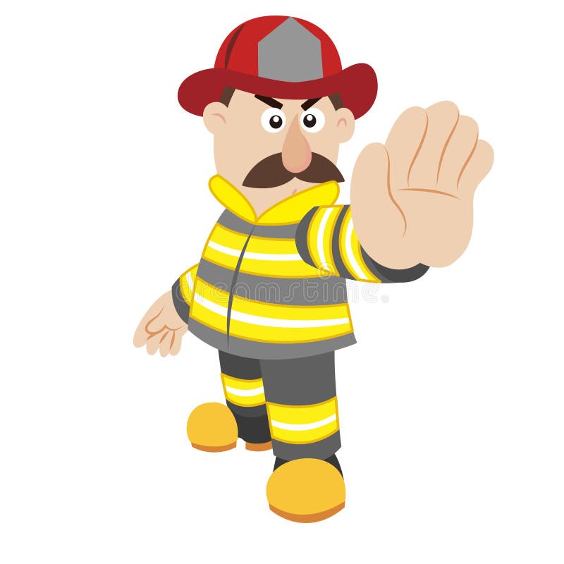 An Illustration Of Cartoon Fireman Stock Vector - Illustration of