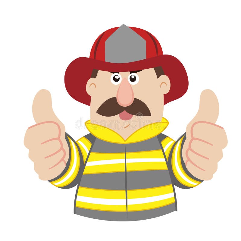 Illustration of cartoon fireman ,vector