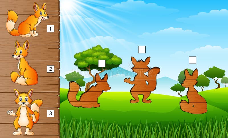 Cartoon Funny Fox Collection. Find the Correct Shadow on Board Stock Vector - Illustration of kindergarten, puzzle: 122078089 Cartoon Funny Fox Collection. Find the Correct Shadow on Board Stock Vector - Illustration of kindergarten, puzzle: 122078089