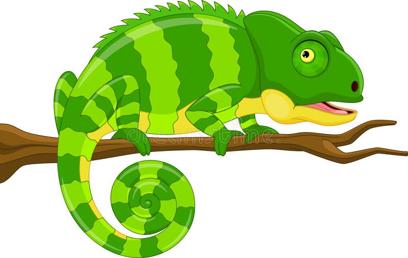 Cartoon green chameleon stock illustration Cartoon green chameleon stock illustration