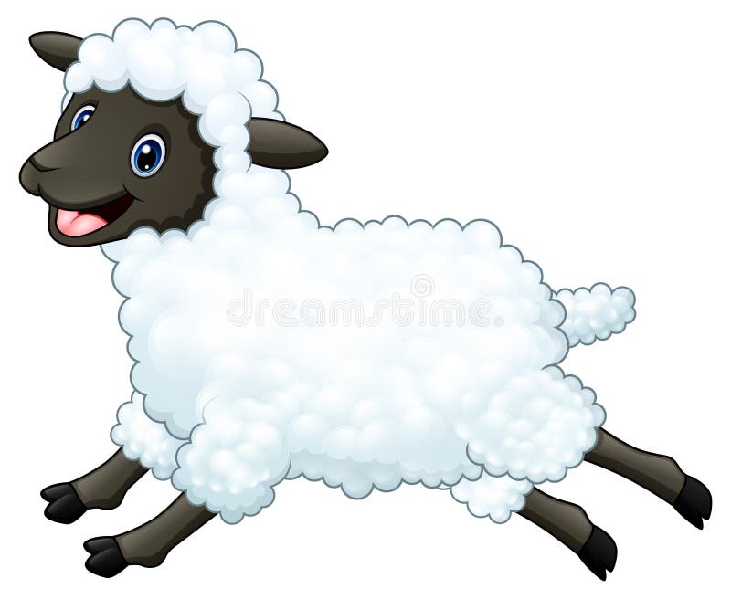 Cartoon Happy Sheep Jumping Isolated on White Background Stock Vector -  Illustration of domestic, fluffy: 102833922