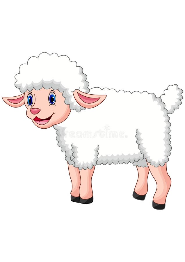 Cartoon Happy Sheep Posing Isolated on White Background Stock Vector -  Illustration of comic, cartoon: 132901771