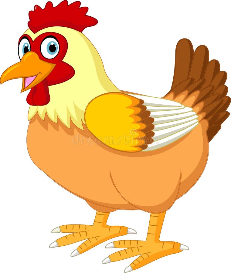 Cartoon hen posing stock vector. Illustration of family - 134098359