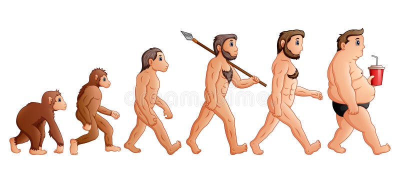Cartoon human evolution stock illustration Cartoon human evolution stock illustration