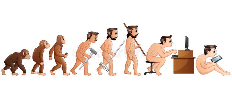 Cartoon Human Evolution and Technology Stock Vector - Illustration of ancient, laptop: 100776745 Cartoon Human Evolution and Technology Stock Vector - Illustration of ancient, laptop: 100776745