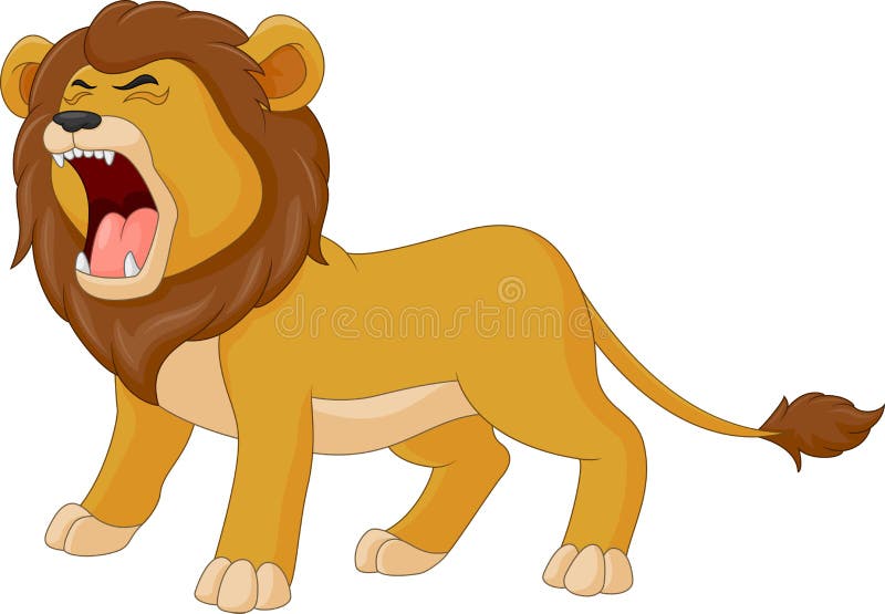 Cartoon Lion Roaring Clip Art