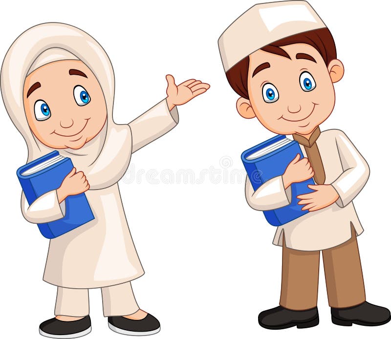 Cartoon Muslim kids