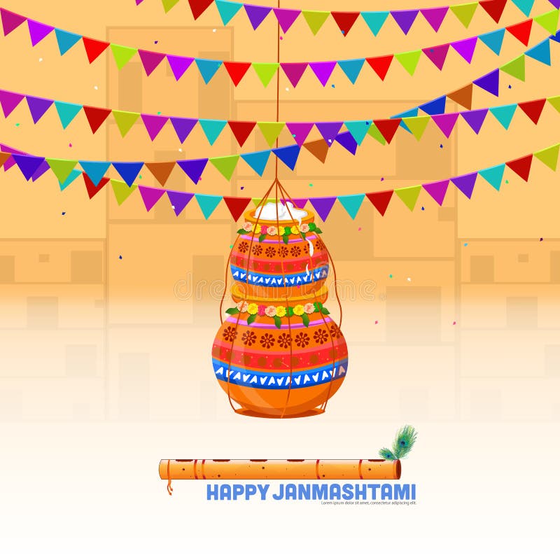 Illustration of the Celebration Background of Happy Janmashtami Festival in  India Stock Vector - Illustration of event, krishna: 228069513