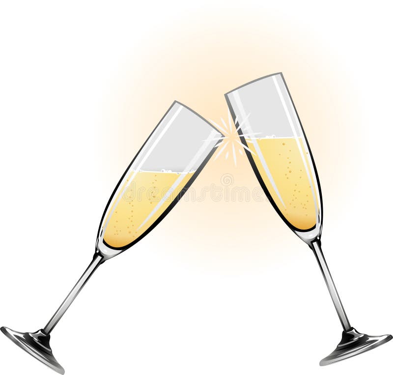 Illustration champagne glasses