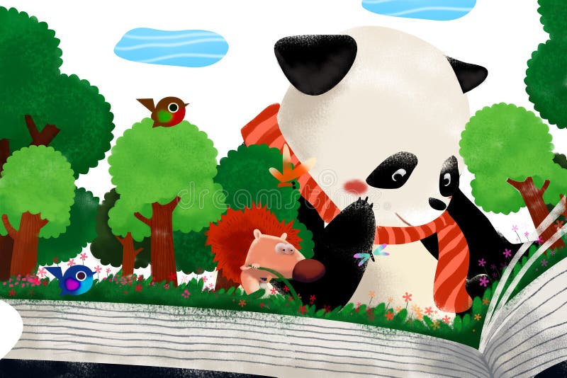 Illustration for Children: The Forest in the Story Book. royalty free illustration Illustration for Children: The Forest in the Story Book. royalty free illustration