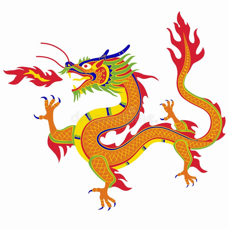 Illustration of Chinese Dragon , Vector Draw Stock Vector