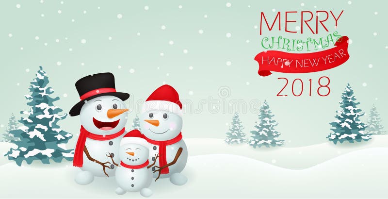 Christmas Snowman family banner design