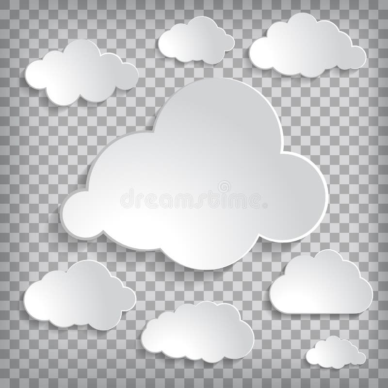 illustration of clouds set on a chequered background