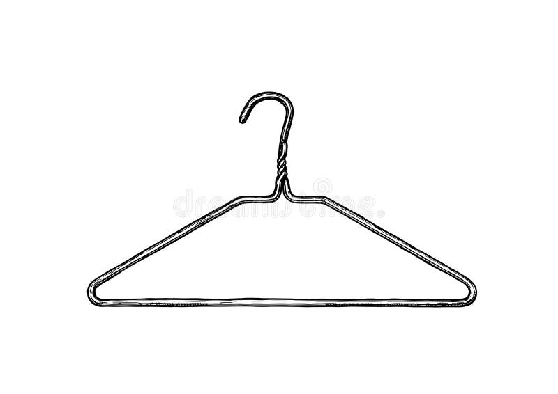 https://thumbs.dreamstime.com/b/illustration-coat-hanger-vector-black-white-hand-drawn-wire-vintage-engraved-style-isolated-background-99163178.jpg