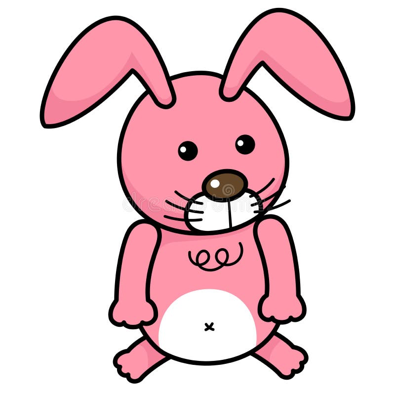 Colorful cartoon character rabbit royalty free illustration