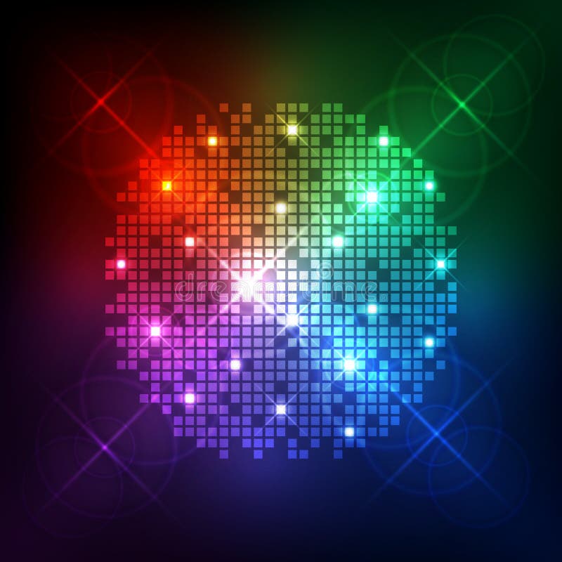 Illustration of Colorful Musical Bar Showing Volume on Black Background