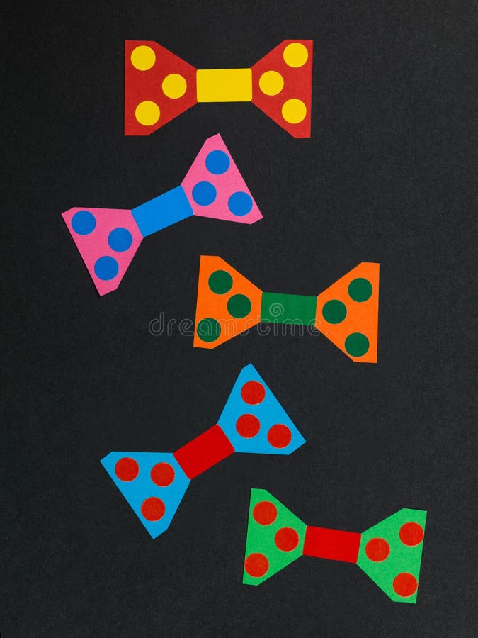 Illustration Of Colourful Animated Bow Ties On A Black Background Stock