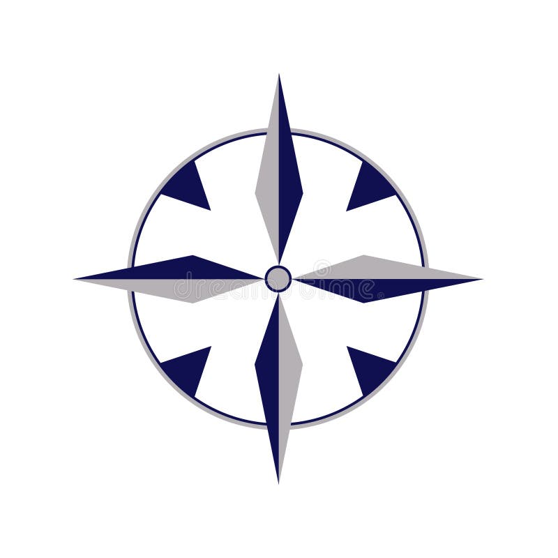 Illustration of compass rose on white background vector illustration