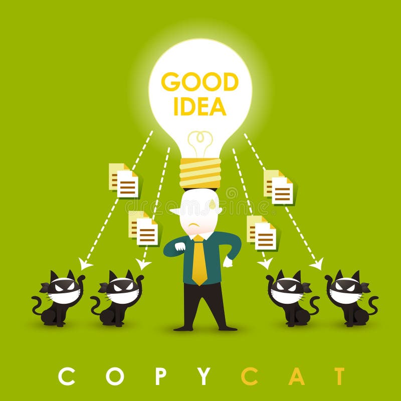 Illustration concept of copycat