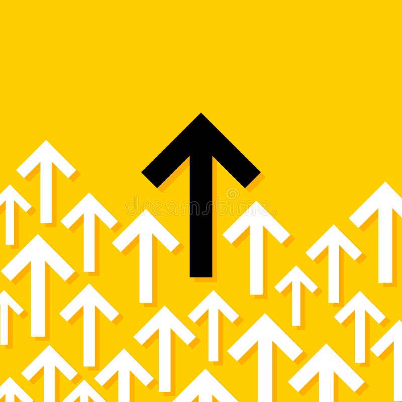 Illustration conceptuelle abstraite des flèches blanches et noires se dirigeant dans une direction illustration stock Illustration conceptuelle abstraite des flèches blanches et noires se dirigeant dans une direction illustration stock