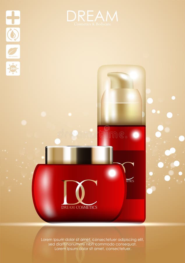 Cosmetic skin care cream packaging vector illustration Cosmetic skin care cream packaging vector illustration