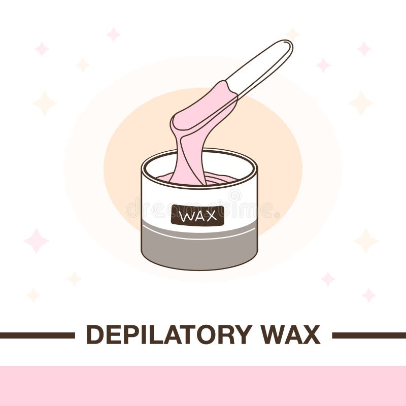 Illustration of Cosmetic Wax in Jar with Waxing Stick for Hair Removal  Procedure. Stock Vector - Illustration of cosmetic, cosmetology: 113204030