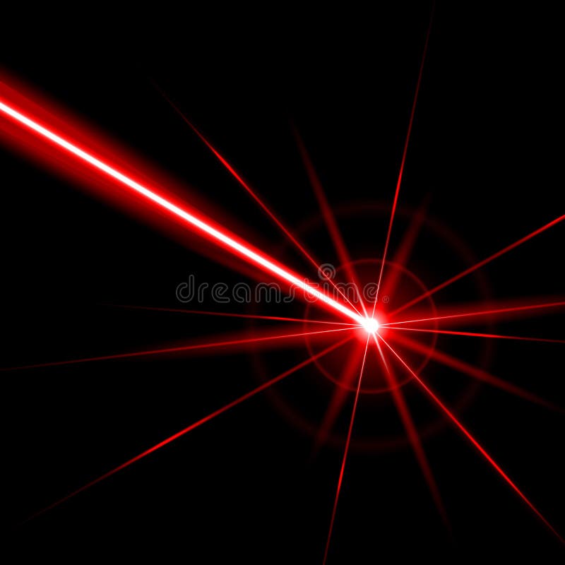effet de lumière de faisceau laser rouge isolé sur fond