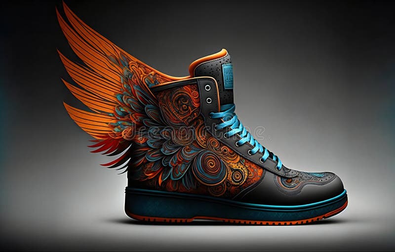 Creative Shoes Design, Creative Digital Illustration Painting Stock