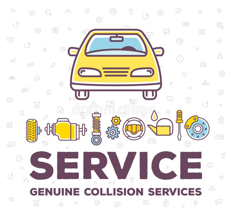Illustration créative de vecteur de voiture frontale de vue illustration stock Illustration créative de vecteur de voiture frontale de vue illustration stock