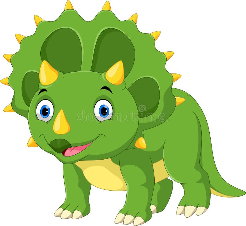 Cute triceratops cartoon stock illustration. Illustration of ...