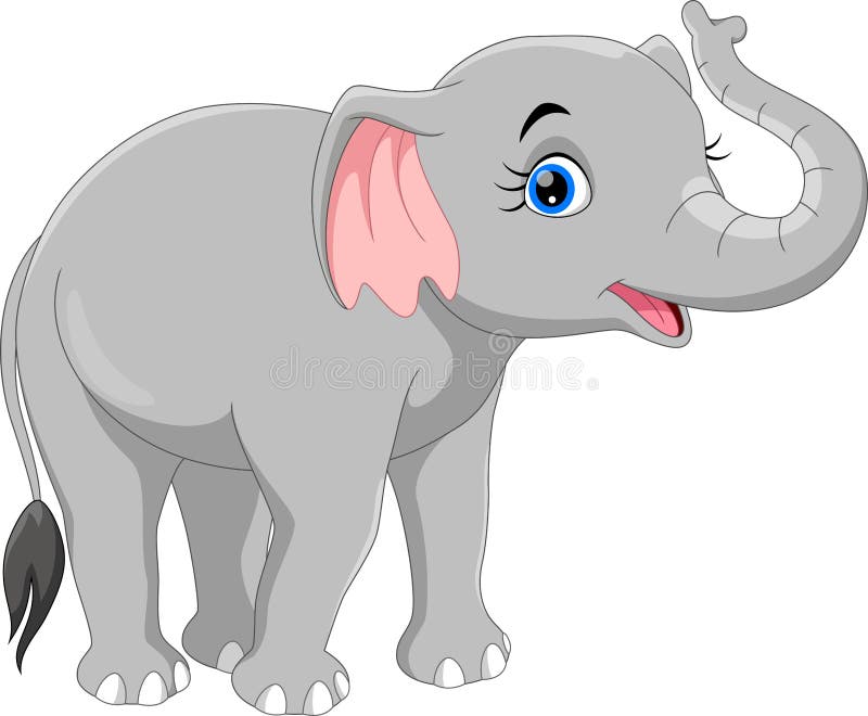 Cute baby elephant cartoon stock illustration. Illustration of kind -  115035017