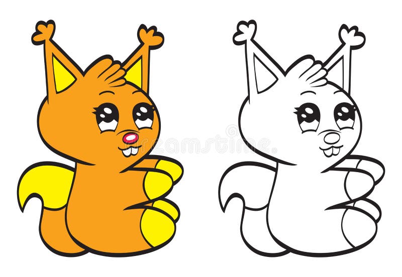 Cute cartoon baby squirrel stock vector. Illustration of domestic