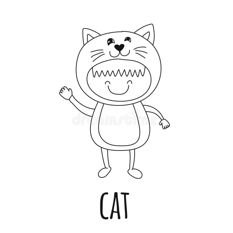 Illustration of Cute Baby Wearing Cat Costume Stock Vector Illustration of cartoon, party