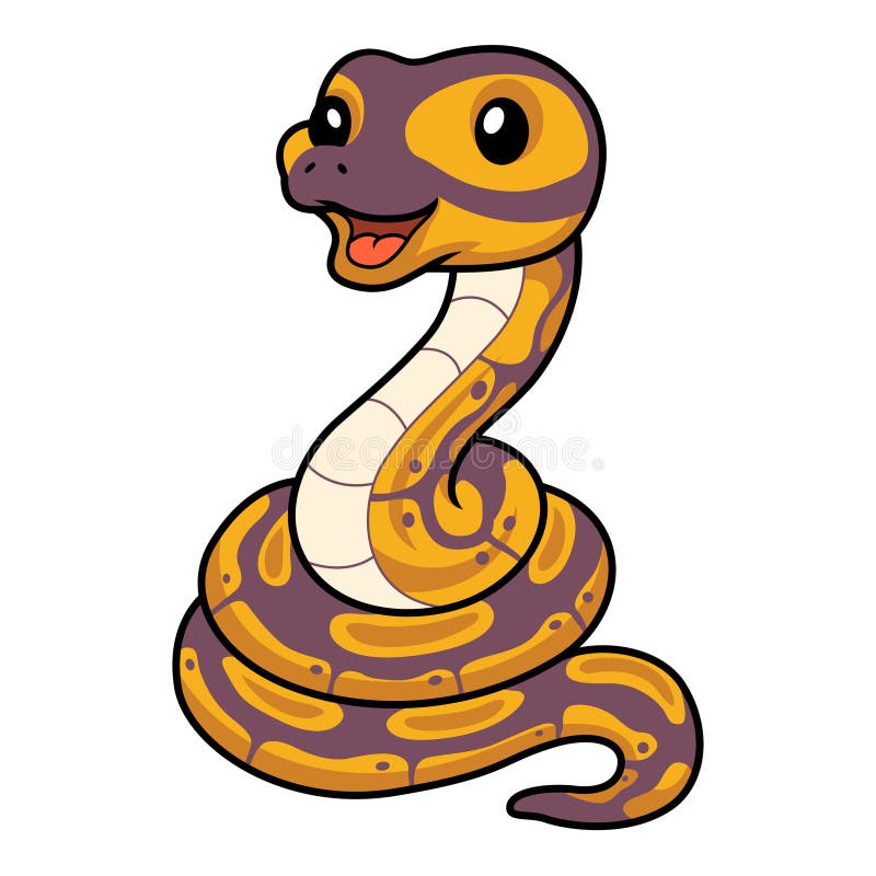 Cute Banana Ball Python Snake Cartoon Stock Vector - Illustration of ...