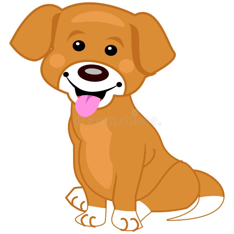 Illustration of a cute brown dog vector illustration