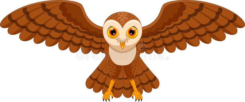 Illustration of Cute Cartoon Owl Flying Stock Illustration - Illustration  of attack, comic: 112001385