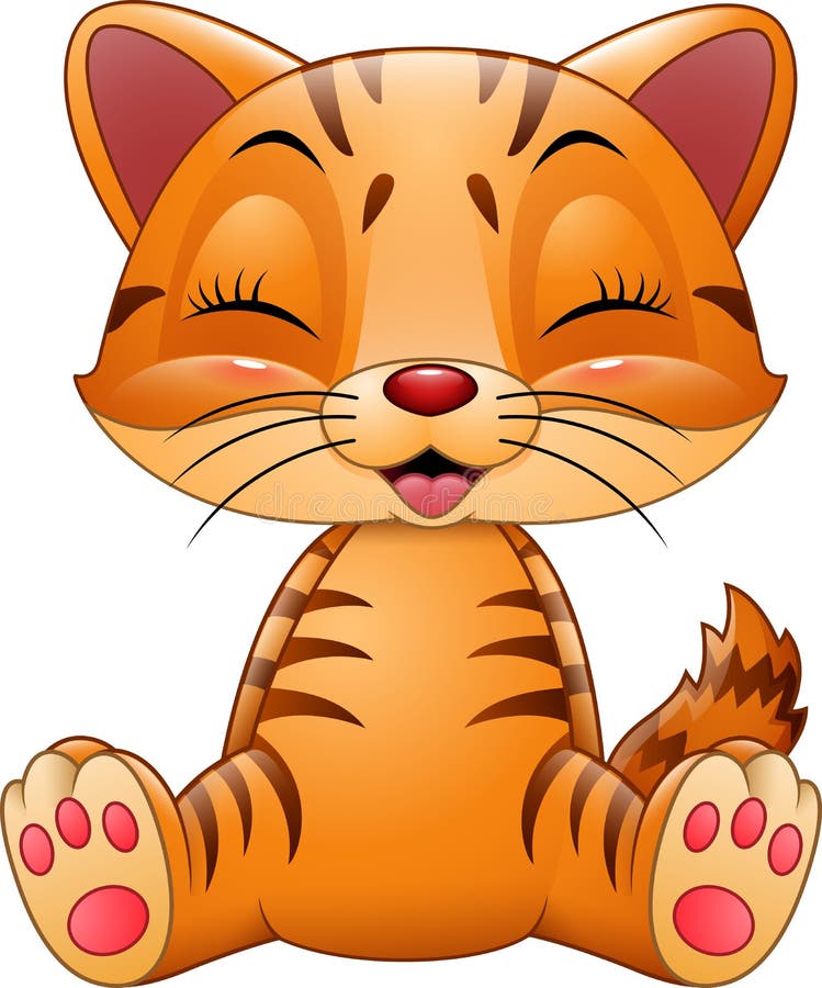 Cute cat cartoon sitting vector illustration Cute cat cartoon sitting vector illustration