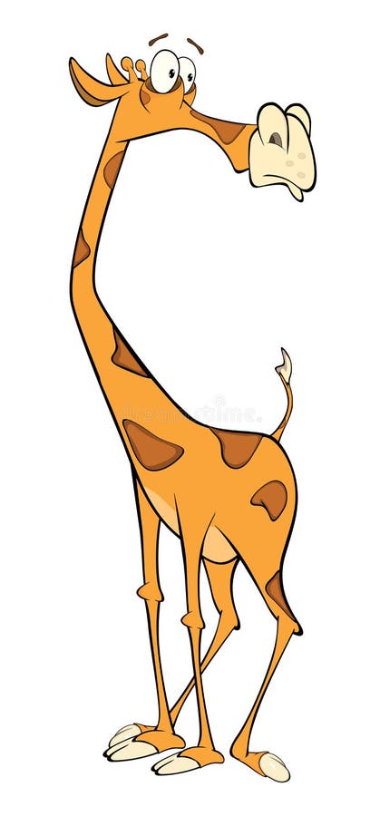 Illustration Of A Cute Giraffe Cartoon Stock Vector - Illustration of