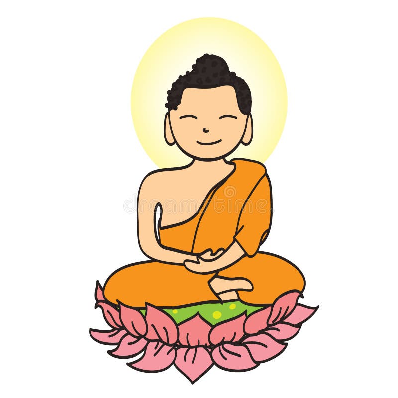 Illustration of Cute Young Monk Cartoon Stock Illustration - Illustration  of monk, cartoon: 71754714