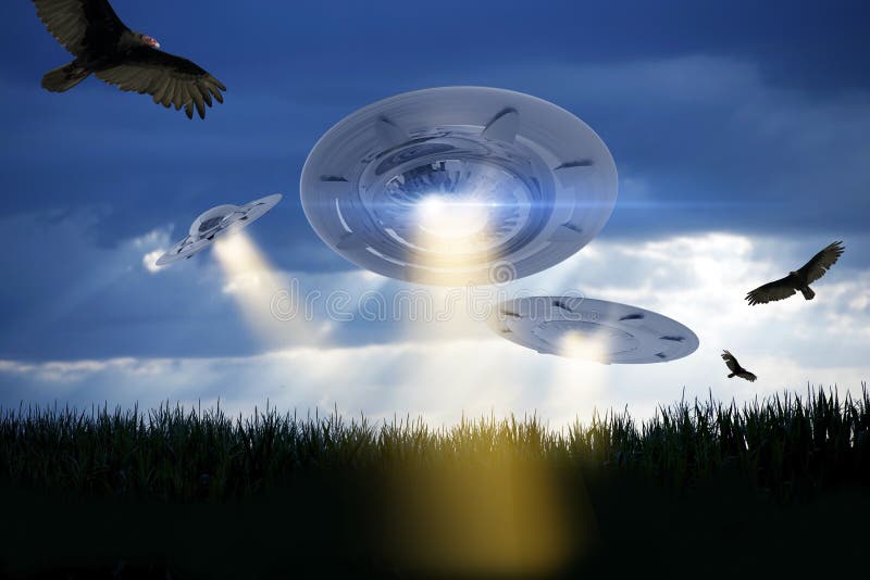 Illustration d'attaque d'UFO images stock Illustration d'attaque d'UFO images stock