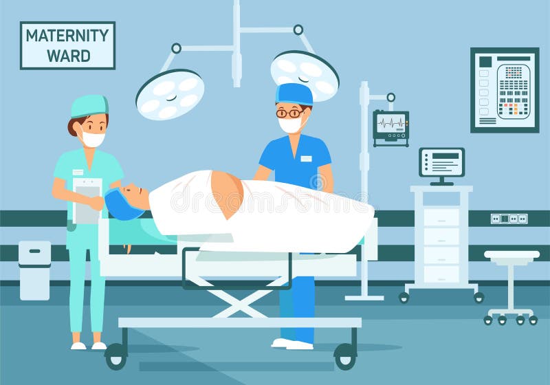Illustration d'Attends Childbirth Flat d'obstétricien illustration de vecteur Illustration d'Attends Childbirth Flat d'obstétricien illustration de vecteur